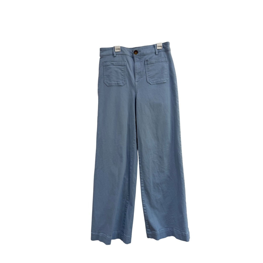 Loft The Palmer Wide Leg Pants Light Blue High Rise Trousers Workwear Size 4